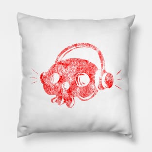 Red Music Skull Pillow