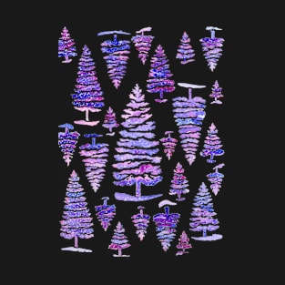 Cosmic pines watercolor pattern T-Shirt