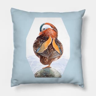 Mandarin Duck Art by Nadya Neklioudova Pillow