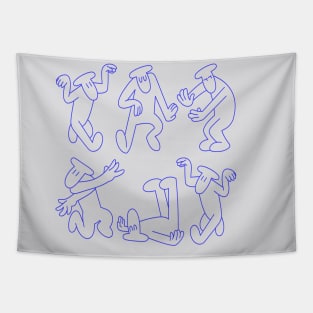Dancing Critters - Blue Tapestry