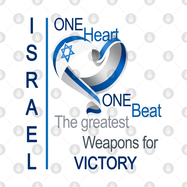 One Heart One Beat - Shirts in solidarity with Israel by Fashioned by You, Created by Me A.zed