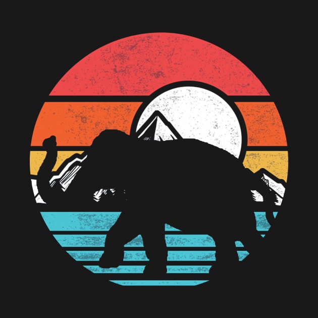 Vintage Elephant Shirt Retro Sunset Colors Silhouette by Simpsonfft