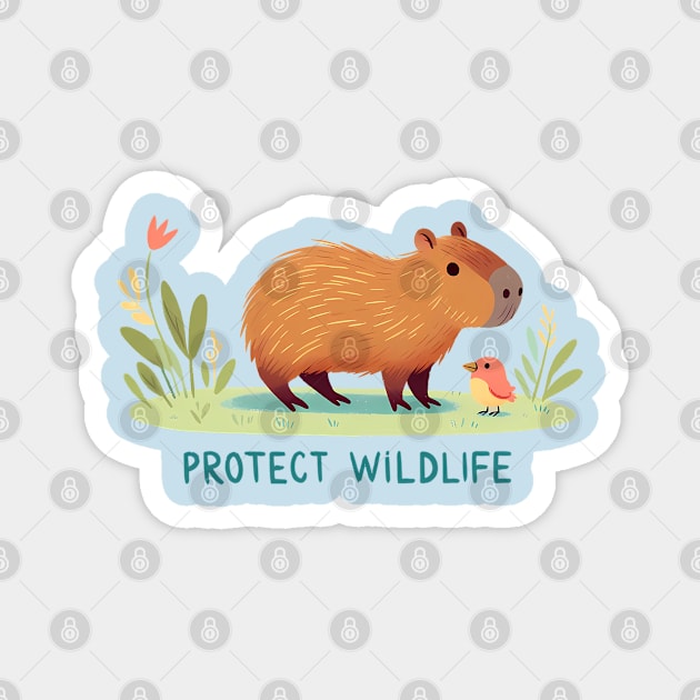 Capybara - Protect Wildlife Magnet by PrintSoulDesigns