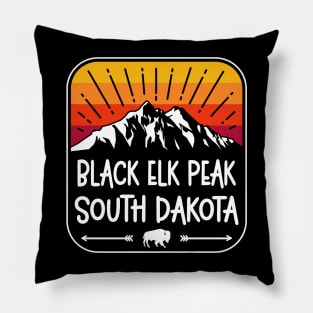 Black Elk Peak South Dakota Vintage Mountain Sunset Pillow