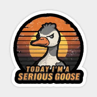 Today I'm A Serious Goose Funny Silly Goose Meme Magnet