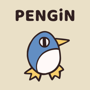 PENGIN - Cryptic Nihongo - Cartoon Penguin with Japanese T-Shirt