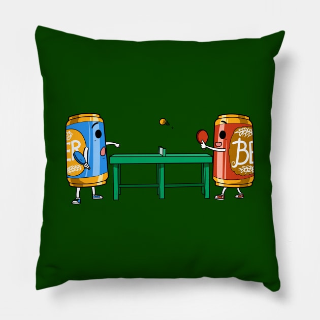 Beer Pong | Table Tennis, Beer Cans & Alcohol Pillow by OliRosenberg