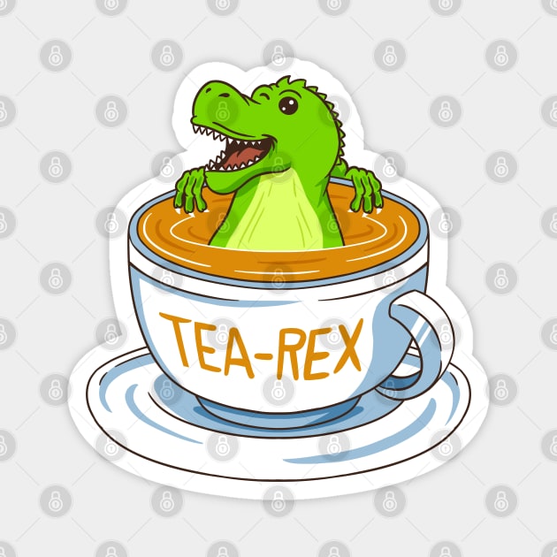 Tea-Rex Magnet by Illustrasikuu