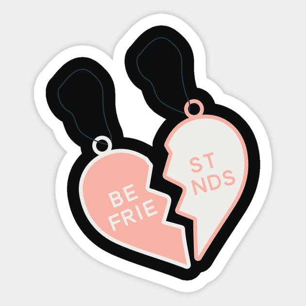 Best Friends Double Heart Sticker