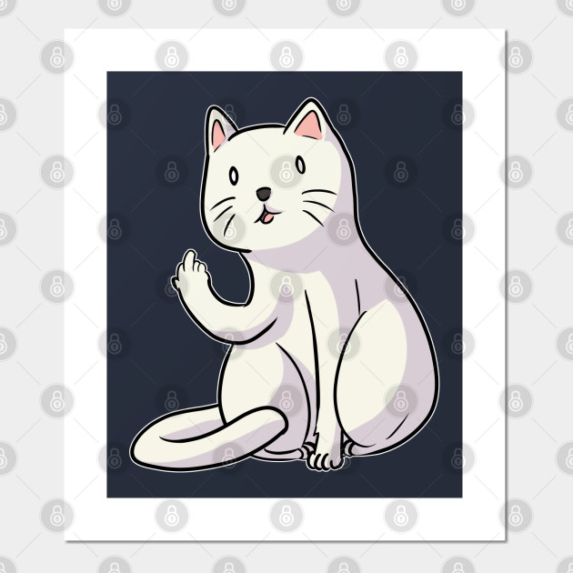 Hilarious Cat With Middle Finger Cat Flipping Off Cat With