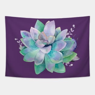 Aqua Succulent Tapestry