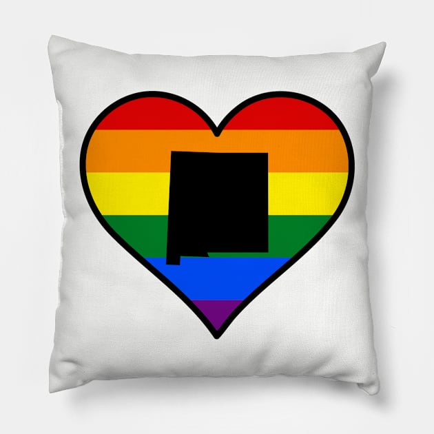 New Mexico Gay Pride Heart Pillow by fearcity