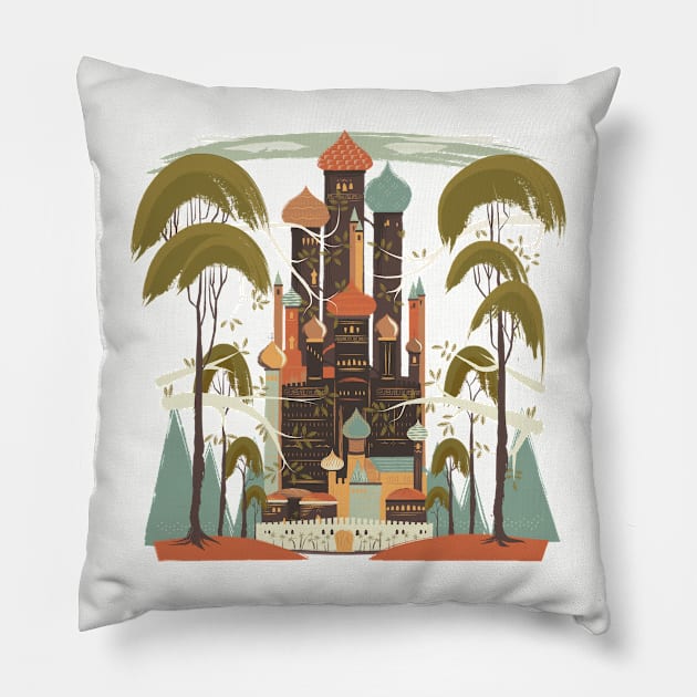 Sunny Oasis Pillow by DankAnk