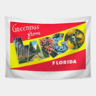 Greetings from Largo Florida - Vintage Large Letter Postcard Tapestry