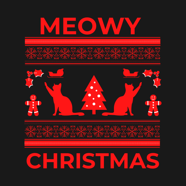 Ugly Christmas Sweater, Christmas Sweatshirt, Funny Christmas Sweater, Meowy Christmas, Cat Christmas Sweater, Christmas Sweater by sabrina.seeto@gmail.com