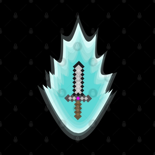 Pixel sword art with blue light by ASCORNION