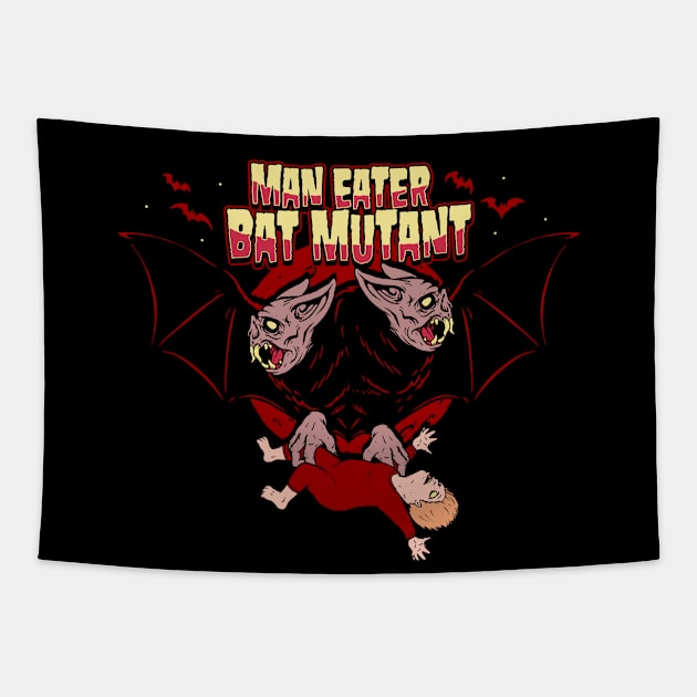 Man Eater Bat Mutants Zombie Vampires Tapestry by MonstersandMartians