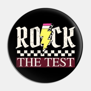 Testing Day Teacher Student Motivational Shirt Rock The Test Pin