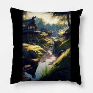 Ancient Japanese village Pillow