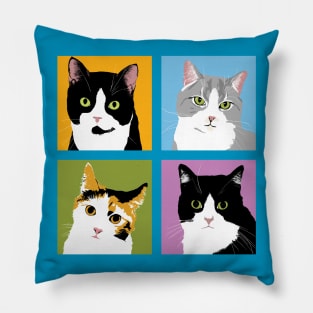 Four Cool Cats Pillow