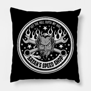 Satan's Speed Shop Pillow