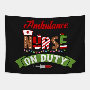 Funny Nurse Life Christmas Pun Quote Hilarious Joke Idea Ambulance Tapestry