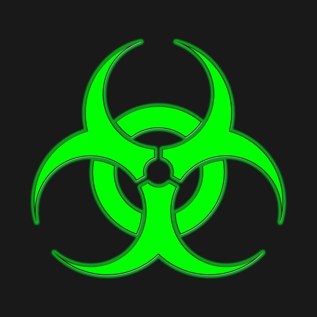 Neon Green Biohazard Sign by sciencenotes