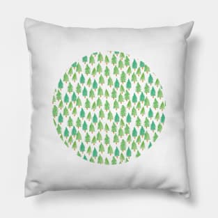 Watercolor Christmas Trees Pillow