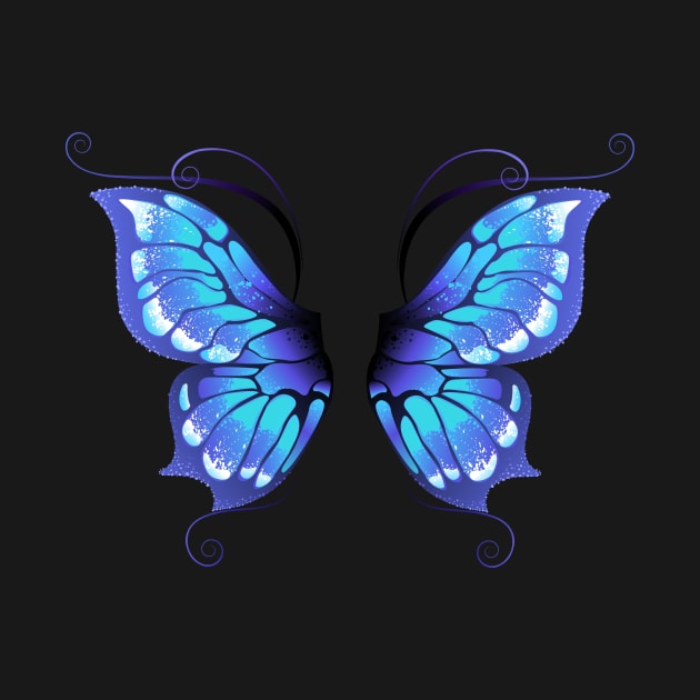 Glowing butterfly wings ( Blue wings ) by Blackmoon9