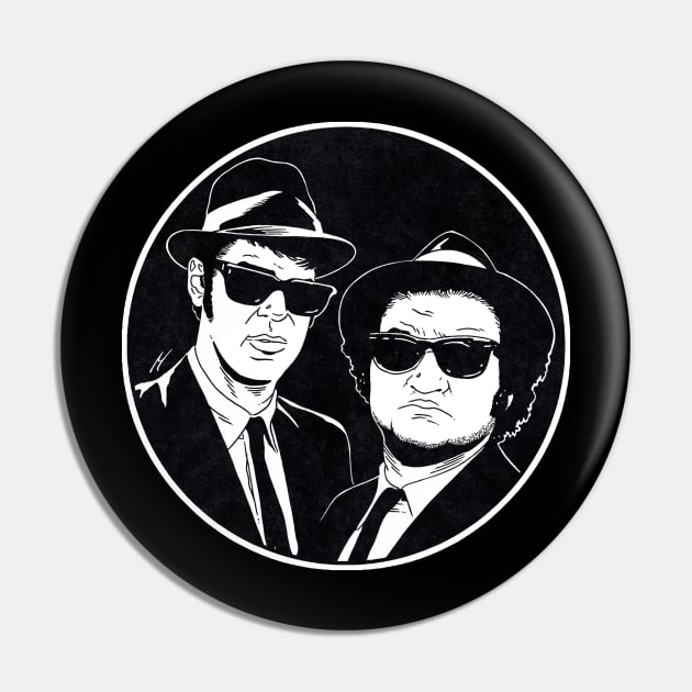 THE BLUES BROTHERS (Circle Black and White) Pin by Famous Weirdos