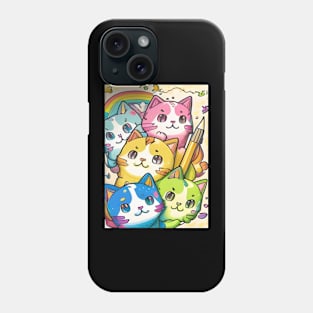 Cute Rainbow Cat Crayon - Funny Cats Phone Case