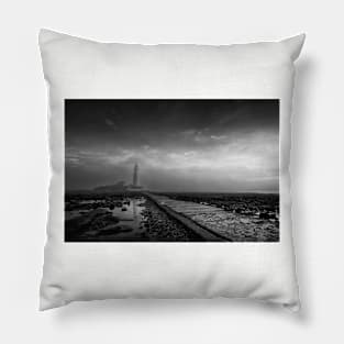 Mist Rolling in from the Sea - monochrome Pillow