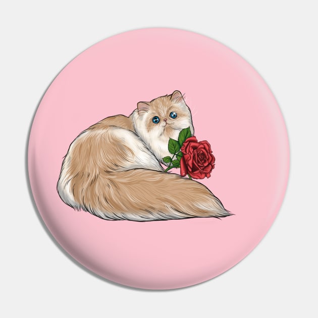 Cat and Rose Pin by jennyalamode