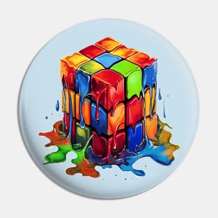 Melting Rubik's Cube Pin