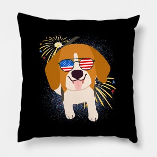 Cool Dog USA flag Patriotic 4th July independence day coolest shirt for july forth Pillow