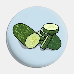 Cucumber cartoon illustration Pin