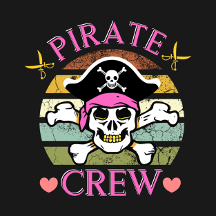 Pirate Crew Skull Girl Halloween Costume Crew Back To School T-Shirt