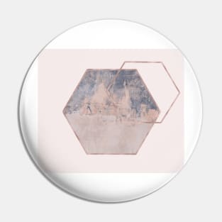 Blush geometric abstract grunge Pin