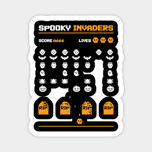 Spooky Invaders Retro Game Magnet