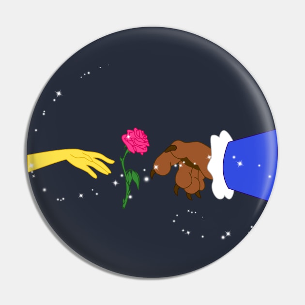 The creation of Beauty and the Beast Pin by AndyDesigns