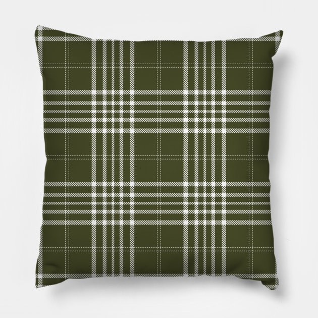 Sage Green and White Tartan Plaid Pattern Pillow by teezeedy