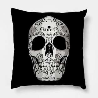 Liberty or Death Skull Halloween Pillow