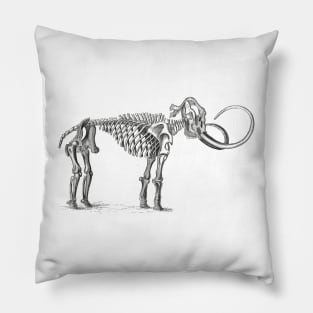 Mammoth Skeleton | Mammoths | Tusks | Skulls and Skeletons | Extinct Mammals | Black and White Pillow