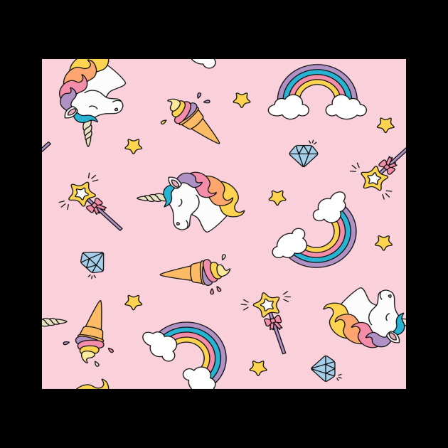 Unicorn pattern rainbow magical by Flipodesigner