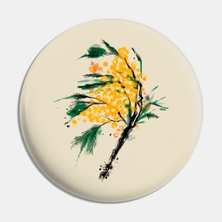 Watercolour mimosa flower Pin