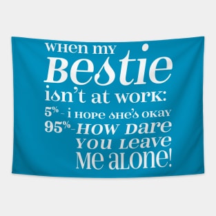 Bestie - White letters Tapestry