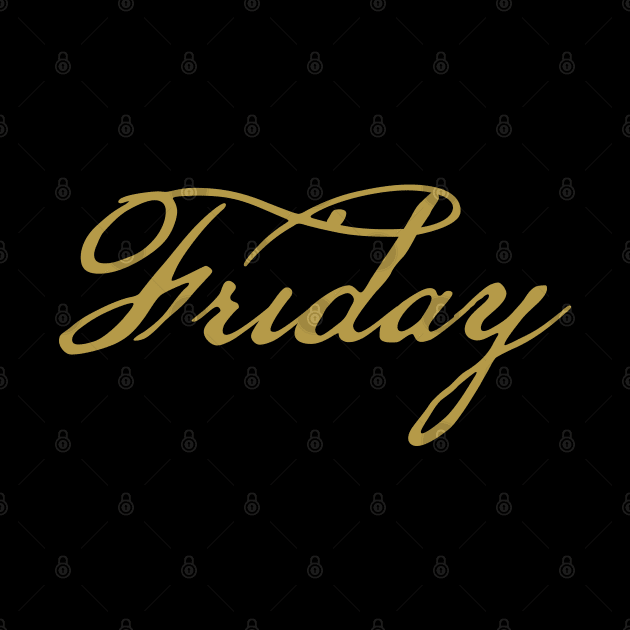 Friday Gold Script Typography by ellenhenryart