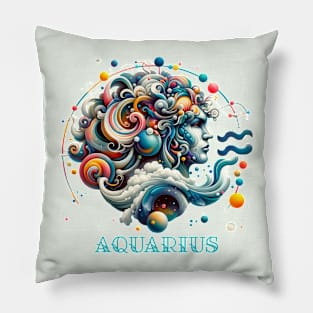 Aquarius The Water Bearer Zodiac Sign Pillow