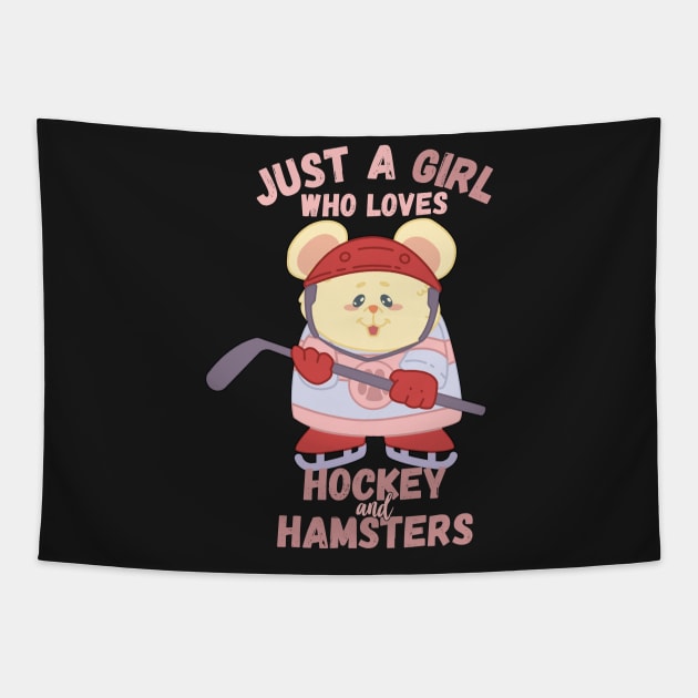 Just A Girl Who Loves Hockey and Hamsters Gift product Tapestry by theodoros20