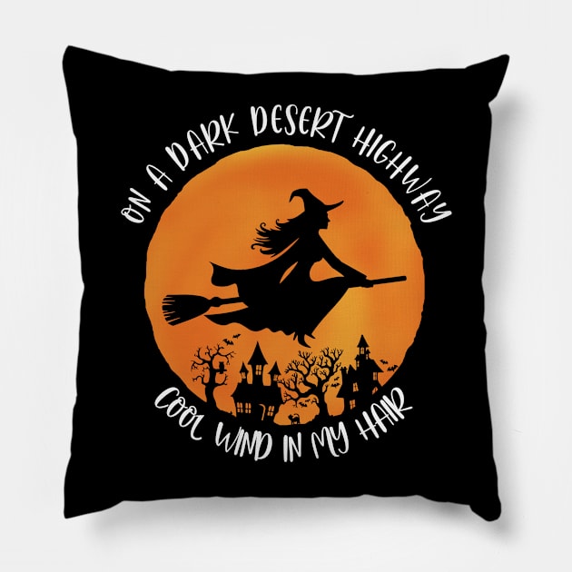 On A Dark Desert Highway Cool wind In My Hair Pillow by banayan